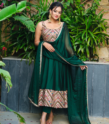 Evergreen luxe suit set