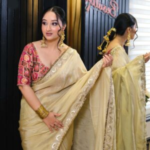 Golden Tissue Saree